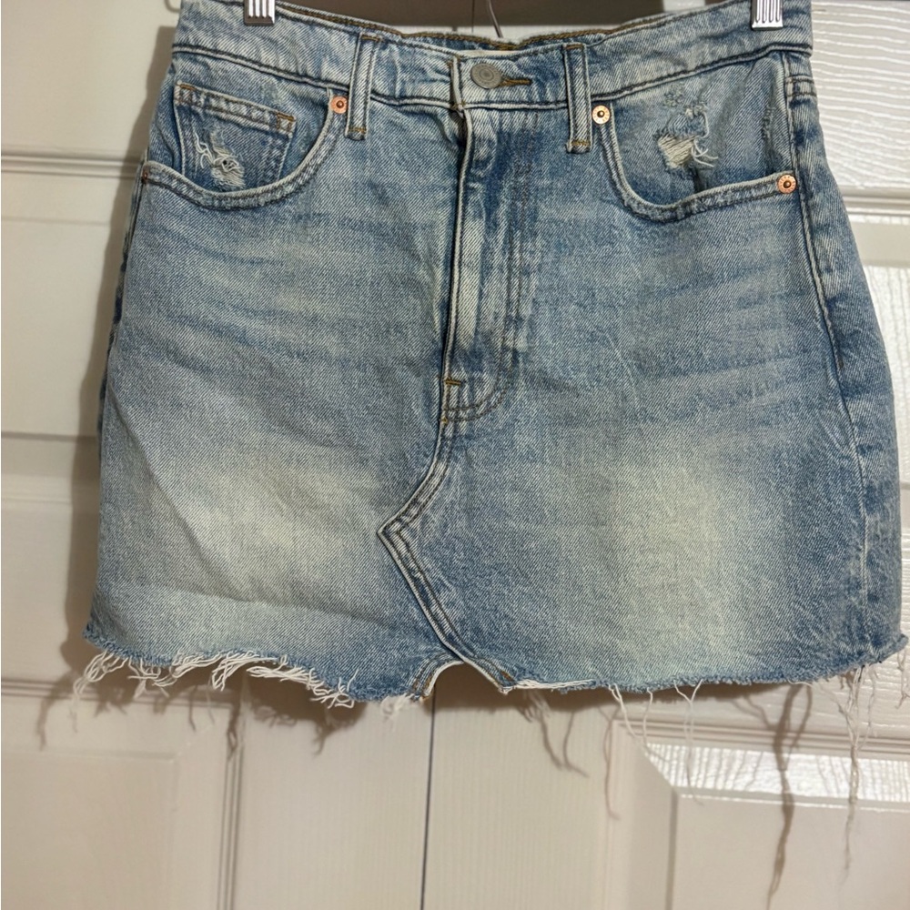 Lucky Brand Distressed Denim Mini Skirt